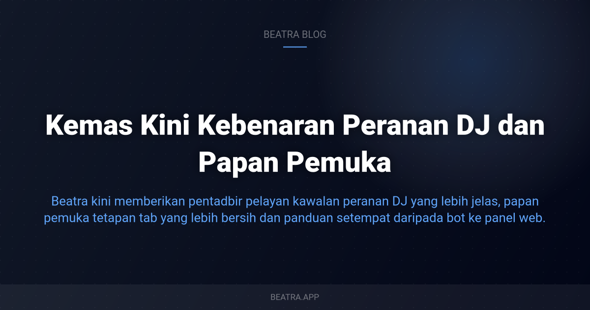 Kemas Kini Kebenaran Peranan DJ dan Papan Pemuka