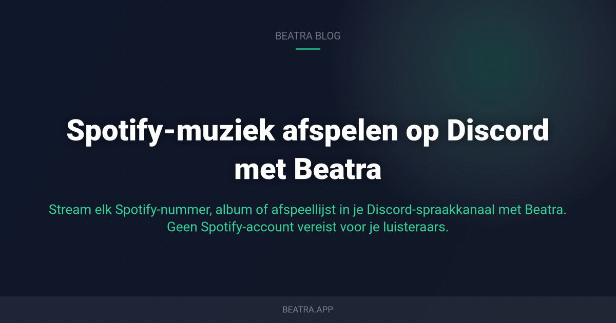 Spotify-muziek afspelen op Discord met Beatra