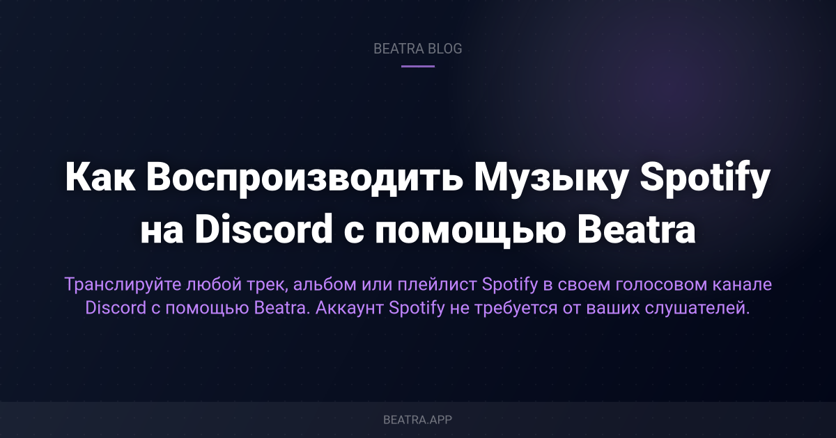 Как Воспроизводить Музыку Spotify на Discord с помощью Beatra