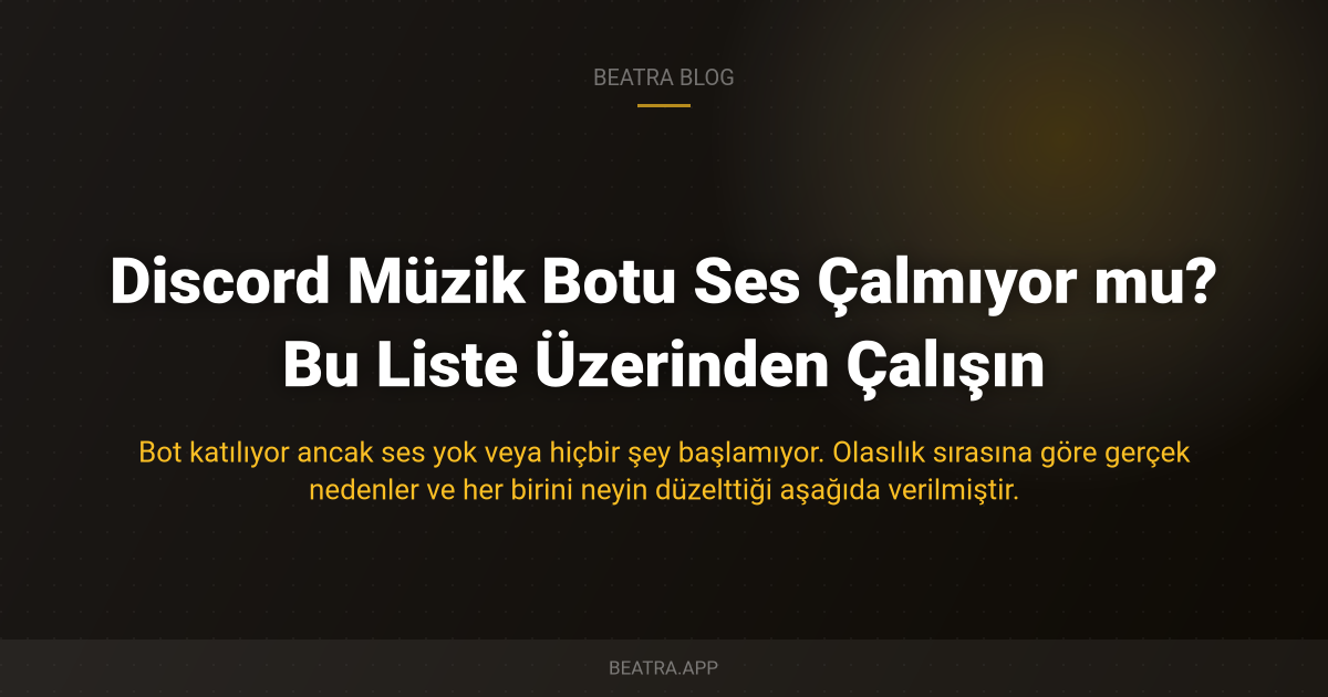 Discord Müzik Botu Ses Çalmıyor mu? Bu Liste Üzerinden Çalışın