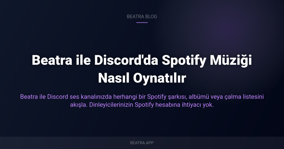 Beatra ile Discord'da Spotify Müziği Nasıl Oynatılır