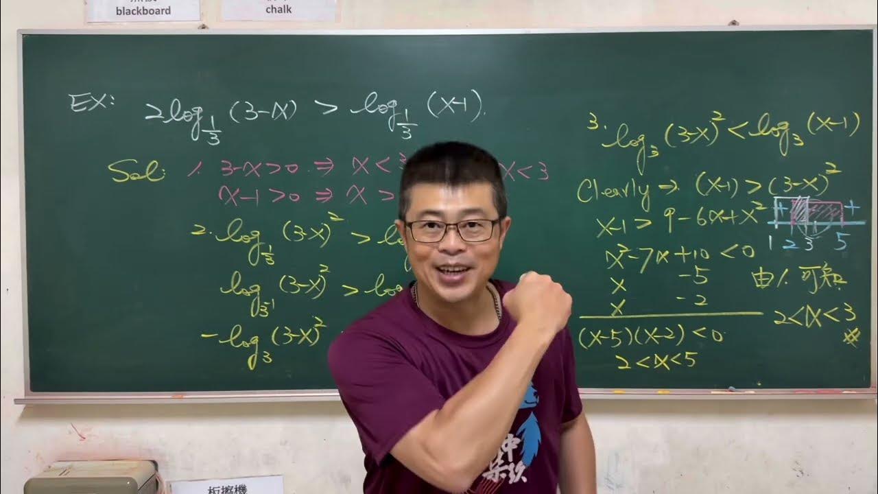 高中數學「對數方程式」（對數不等式）進階題4#大學學測#大學指考#建鴻數學#maths#math#logarithmicfunctions