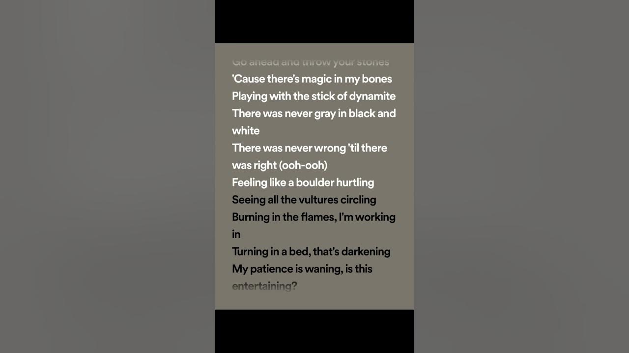 Imagine Dragons - Bones (lyrics spotify version)