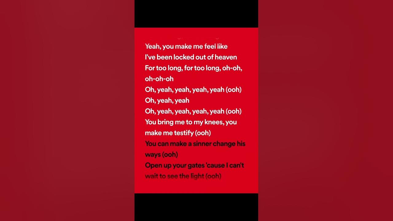 Bruno Mars - Locked Out Of Heaven (lyrics spotify version)