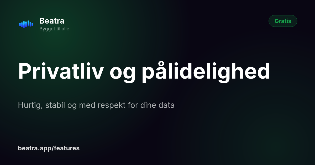 Privatliv og pålidelighed