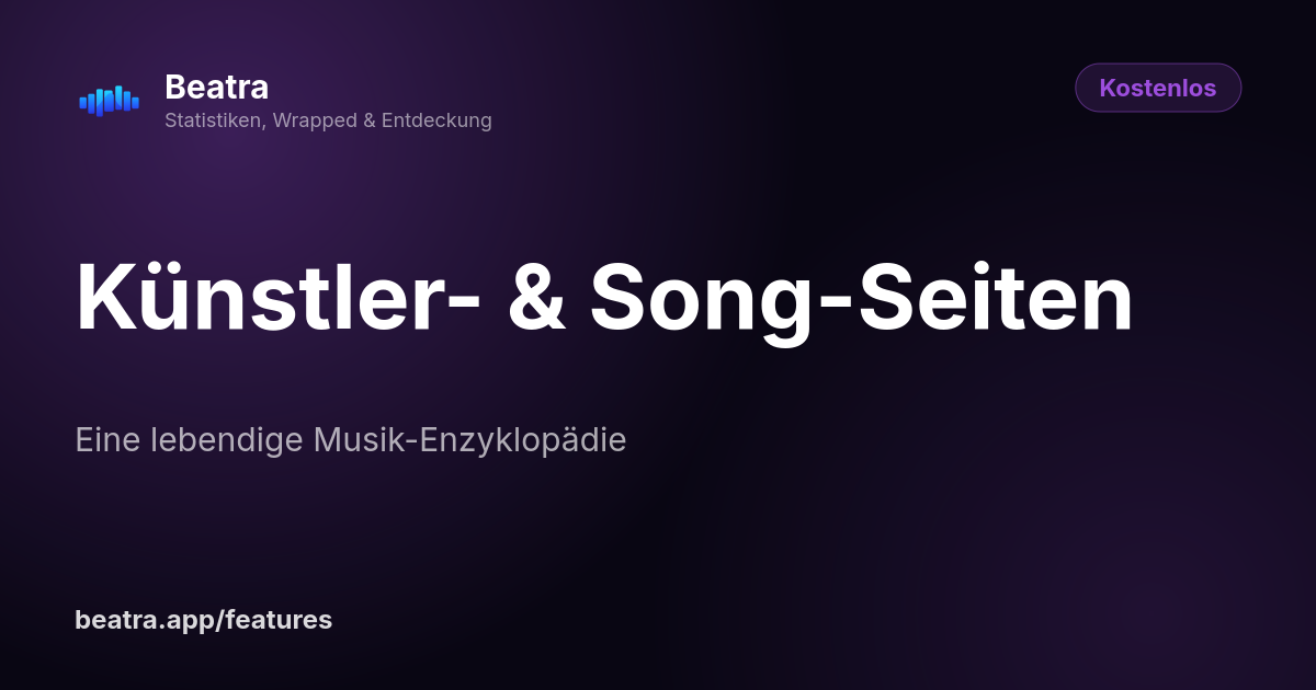 Künstler- & Song-Seiten