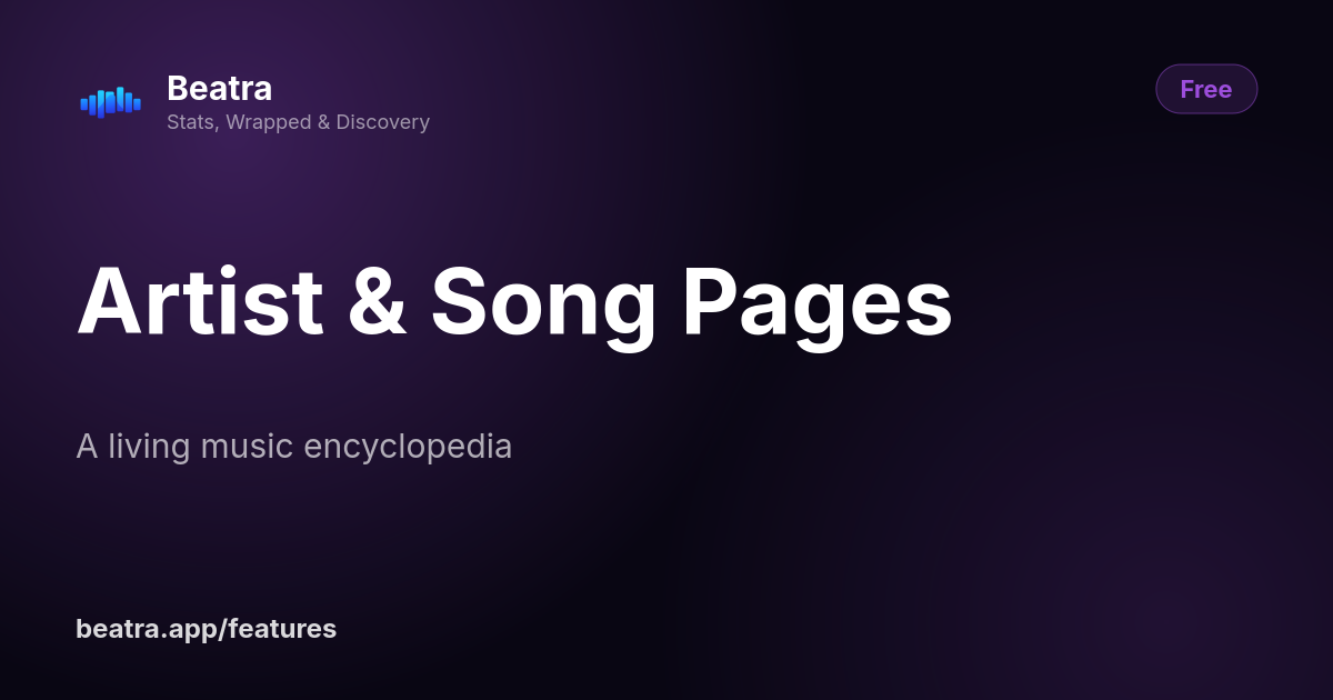 Artist & Song Pages