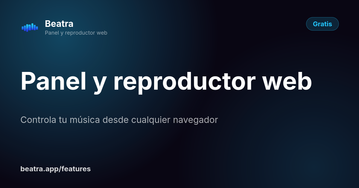 Panel y reproductor web