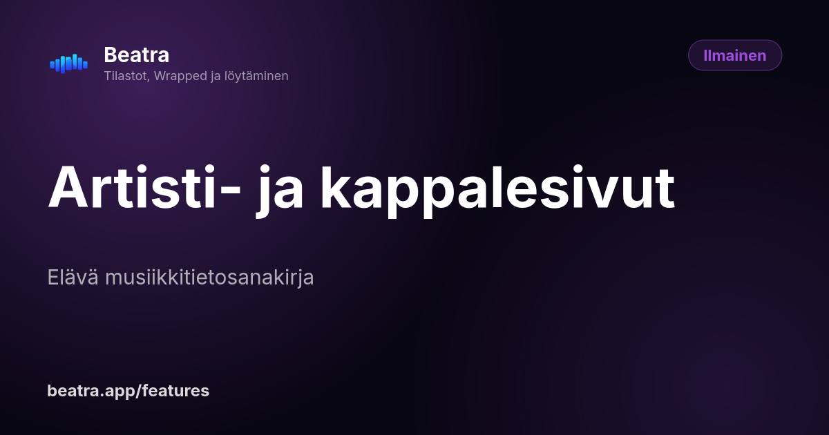 Artisti- ja kappalesivut