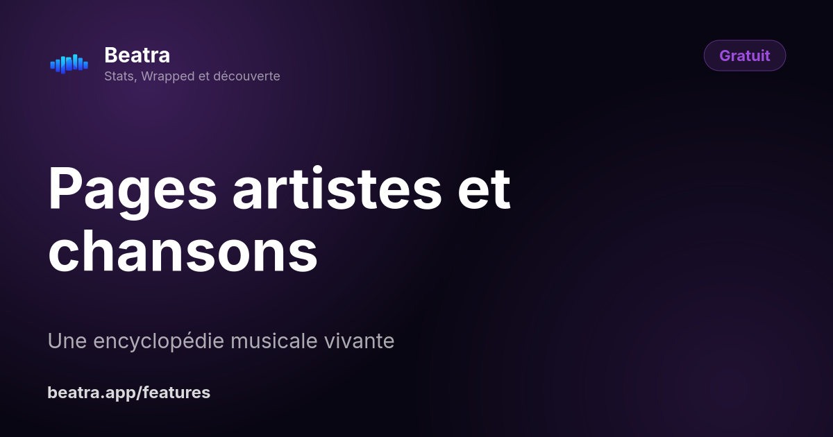 Pages artistes et chansons