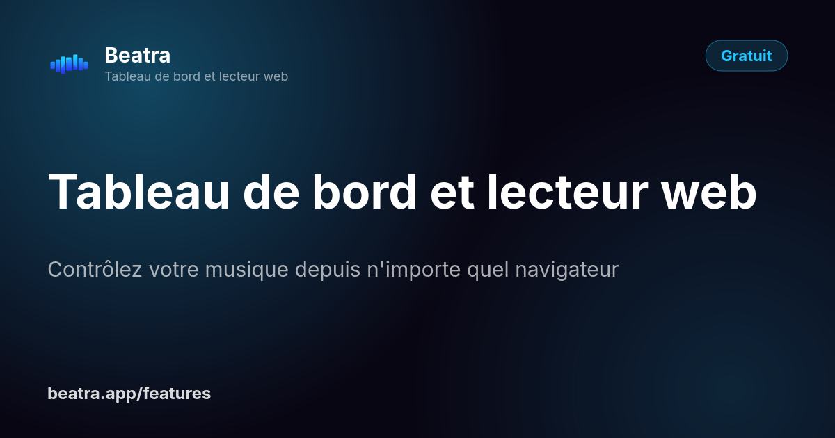 Tableau de bord et lecteur web