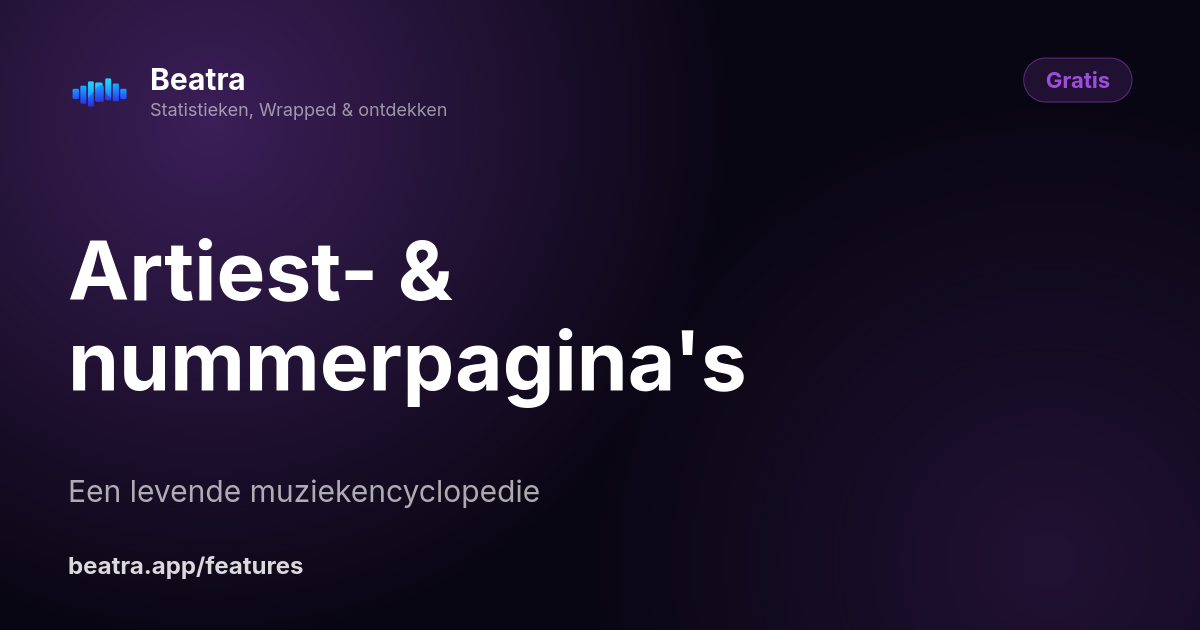 Artiest- & nummerpagina's