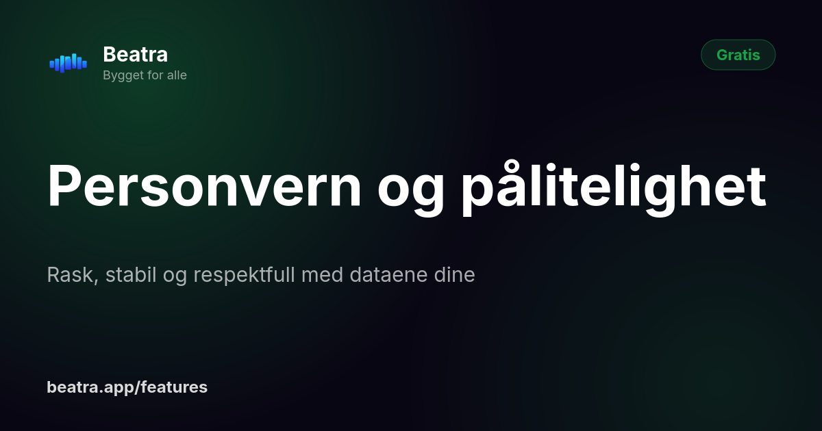 Personvern og pålitelighet