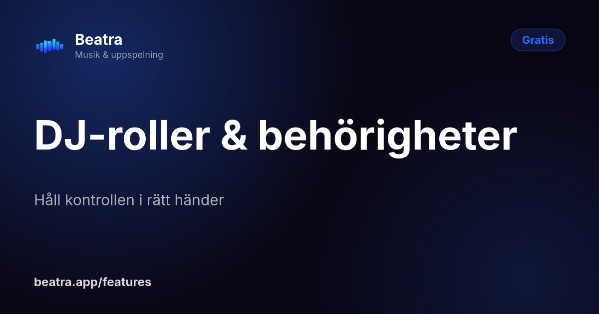 DJ-roller & behörigheter