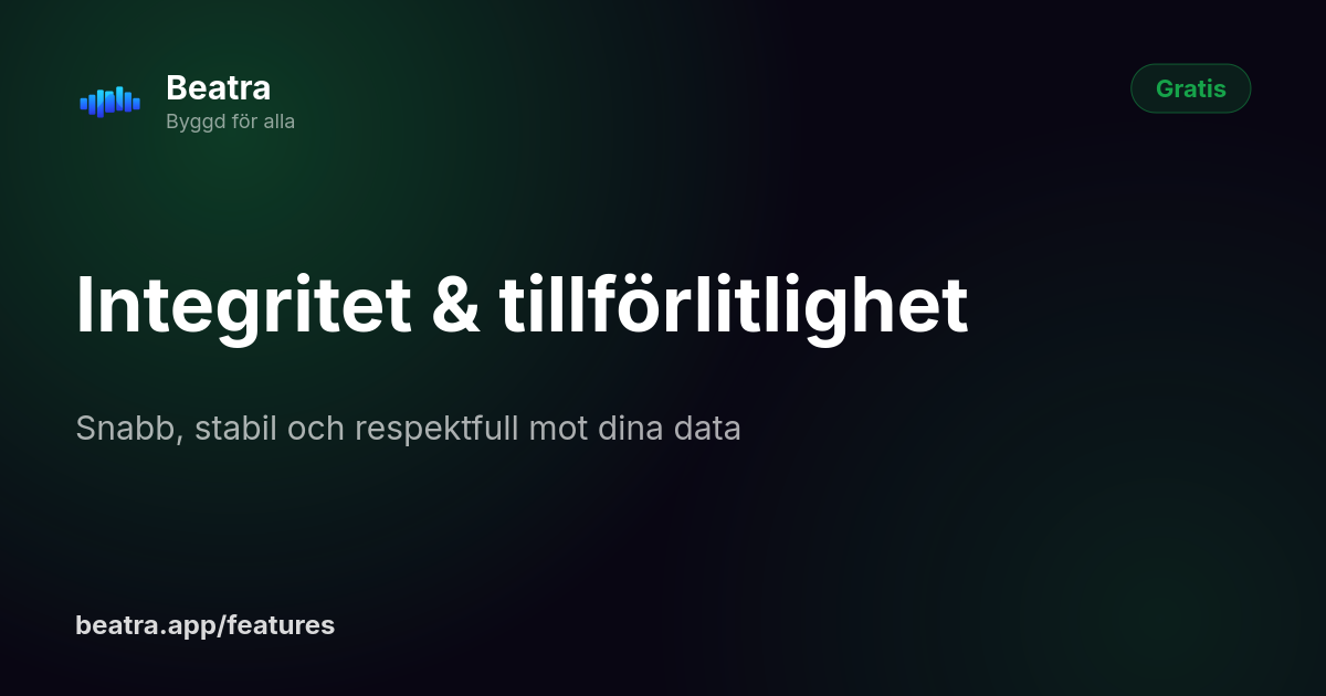 Integritet & tillförlitlighet