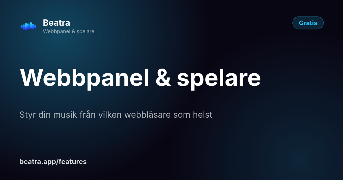 Webbpanel & spelare